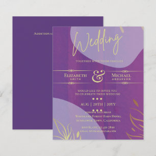 BUDGET Wedding Invite Lavender Purple Gold
