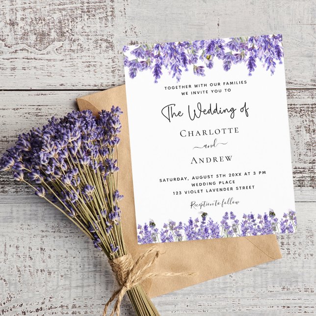 Budget wedding lavender violet floral invitation (Creator Uploaded)
