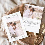 Budget Wedding Love and Thanks Thank You Cards<br><div class="desc">Budget Wedding Thank You Cards that have a photo on the front and back. The Thank you cards contain a modern hand lettered cursive script typography that are elegant,  simple and modern to use after you minimalist simple wedding day celebration.</div>