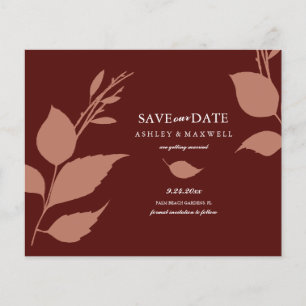 Budget Wedding Maroon Save The Date Flyer