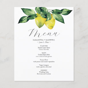 Budget Wedding Menu Lemon and Amalfi Tile
