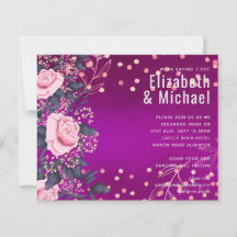Budget Wedding Metallic Look Rosegold Pink Floral