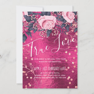 Budget Wedding Metallic Look Rosegold Pink Floral