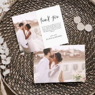Budget Wedding Minimalist Photo Thank You Cards