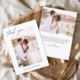 Budget Wedding Minimalist Photo Thank You Cards