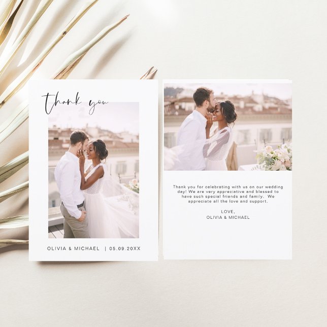 Budget Wedding Minimalist Photo Thank You Cards (Creator Uploaded)