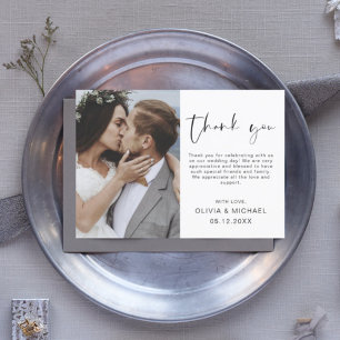 Budget Wedding Minimalist Photo Thank You Cards