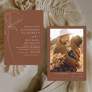 Budget Wedding Minimalist Terracotta Photo Floral