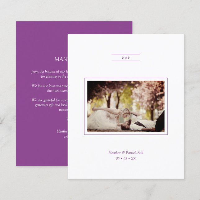 Budget Wedding Photo Collage Many Thanks Quote  (Front/Back)