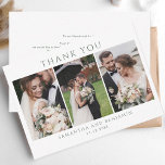 Budget Wedding Photo Collage Thank You Card<br><div class="desc">Modern multi wedding photo Thank You card for your guests who showed up to support and celebrate your big day with you. Easily add your favourite photos,  names of bride and groom,  date and a custom message and signature on the reverse side.</div>