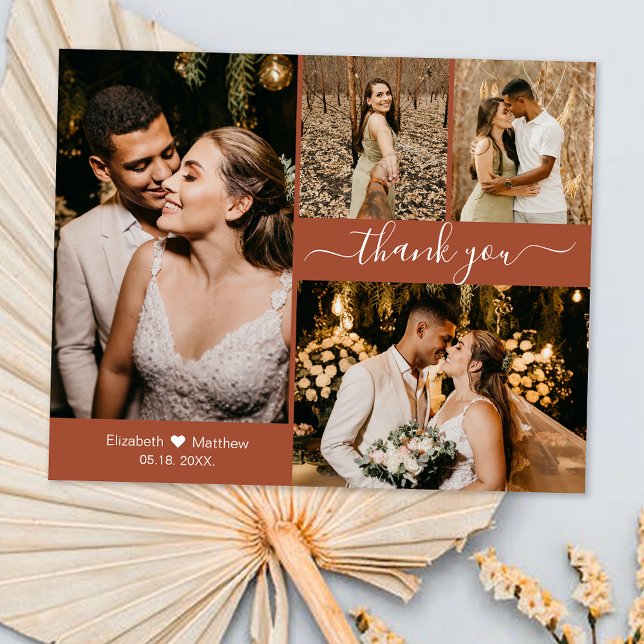 Budget Wedding Photo Collage Thank You Script Card (Creator Uploaded)