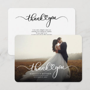 Budget Wedding Photo Hand-Lettered Thank You Card