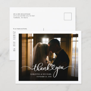 Budget Wedding Photo Handwritten Thank You Card