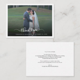 Budget Wedding Photo Newlyweds Thank You Card
