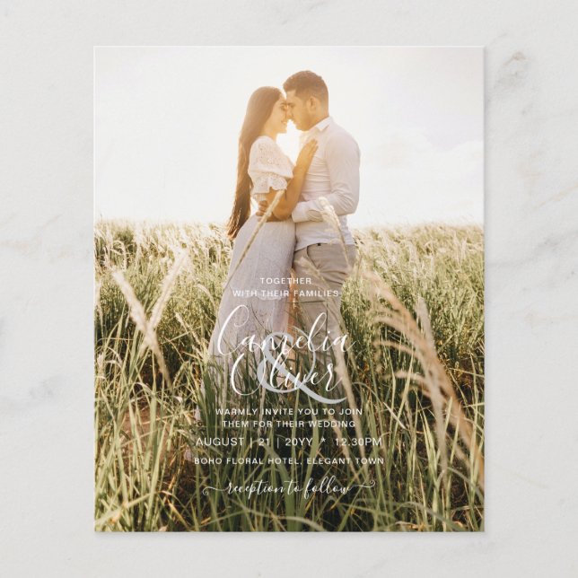 BUDGET Wedding Photo Overlay Invitation Flyer (Front)