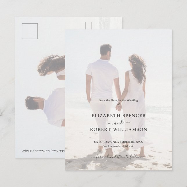 Budget Wedding Photo Save the Date Postcard (Front/Back)