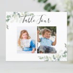 BUDGET Wedding Photo Table Number Cards<br><div class="desc">These eucalyptus photo table cards are a great way to share some of your favourite photographs with your wedding guests at your reception or wedding breakfast. For an extra dose of fun match the age of you both as children to the number of the table! **PLEASE READ BEFORE PURCHASING** Our...</div>