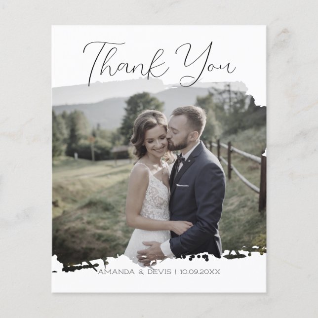 BUDGET Wedding Photo Thank You Card (Front)