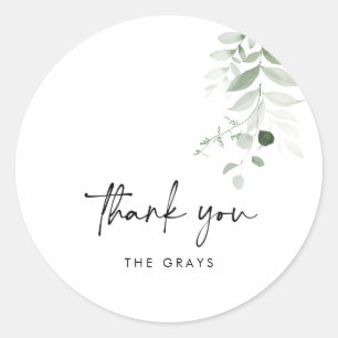 BUDGET Wedding Photo Thank You Card Classic Round Sticker
