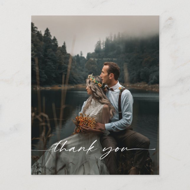Budget Wedding Photo Thank you Postcard Flyer (Front)