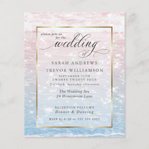 Budget Wedding Pink Shimmering Ocean Waters