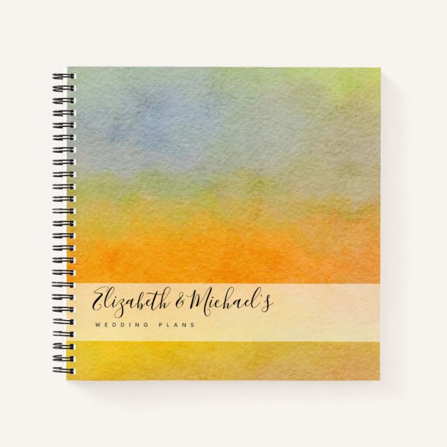 Budget Wedding Planner Personalised Trendy Modern Notebook (Front)