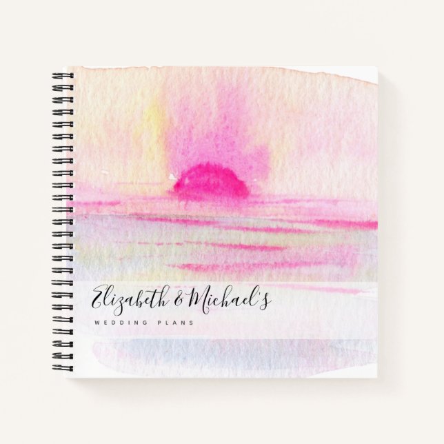 Budget Wedding Planner Personalised Trendy Modern Notebook (Front)