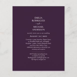 BUDGET Wedding PLUM PURPLE Monochrome Simple Flyer