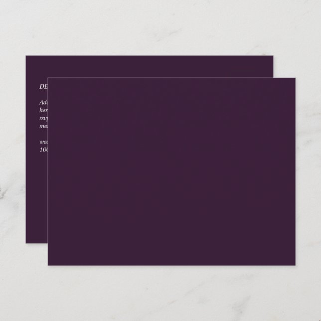 BUDGET Wedding PLUM PURPLE Monochrome Simple Postcard (Front/Back)