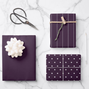 BUDGET Wedding PLUM PURPLE Monochrome Simple Wrapping Paper Sheet