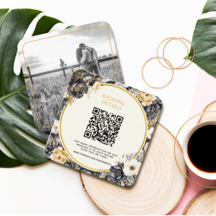 BUDGET Wedding QR Code Photo RSVP Enclosure Card