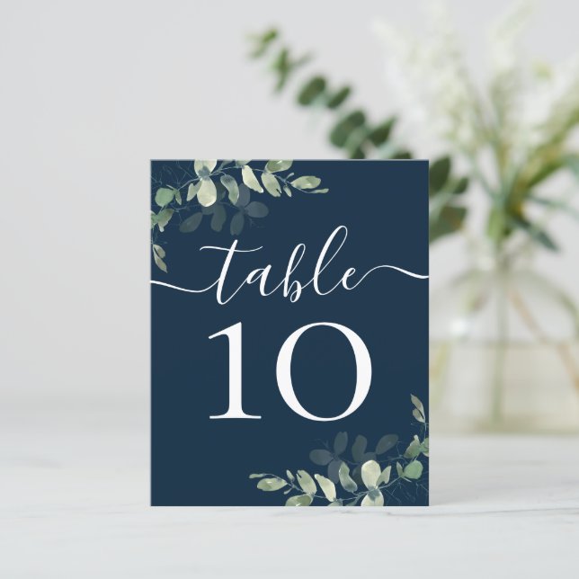 BUDGET Wedding Reception Eucalyptus Table Number (Standing Front)