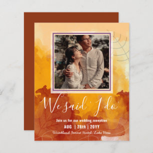 BUDGET Wedding Reception Invite With Couple PHOTO