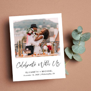 Budget Wedding Reception Photo QR Code Invitation