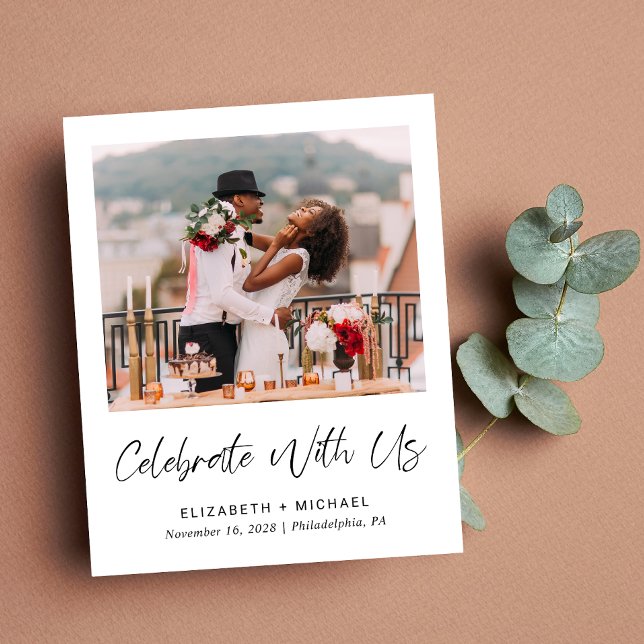 Budget Wedding Reception Photo QR Code Invitation (You said "I do" in an intimate ceremony - now it's time to share your joy with those you hold dear)