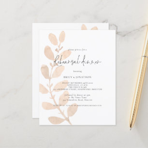 Budget Wedding Rehearsal Dinner Foliage Invitation