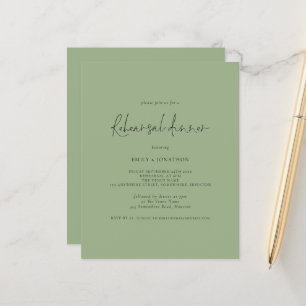 Budget Wedding Rehearsal Dinner Sage Green Invite