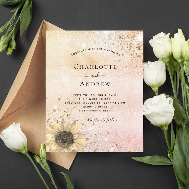 Budget wedding rose gold rustic sunflower glitter (Creator Uploaded)