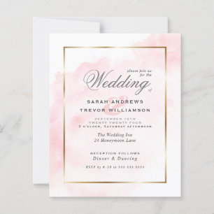 Budget Wedding Rose Pink Watercolor Wash 