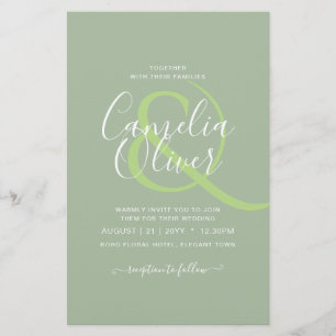 BUDGET Wedding Sage Apple Green Monochrome Text Flyer