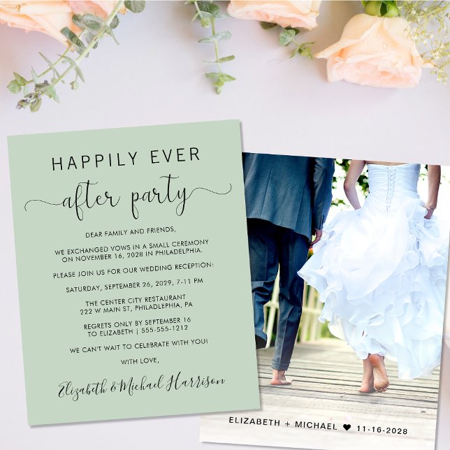 Budget Wedding Sage Green Happily Ever After Party (Your love story deserves a grand celebration!)