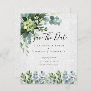 BUDGET WEDDING SAVE DATES - GREENERY Eucalyptus