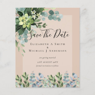 BUDGET WEDDING SAVE DATES - GREENERY Eucalyptus Flyer