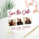 Budget Wedding Save The Date 3 Photo Collage<br><div class="desc">PLEASE NOTE: This budget save the date not include envelopes,  can be transfer to 5x7 invitations or postcards.</div>