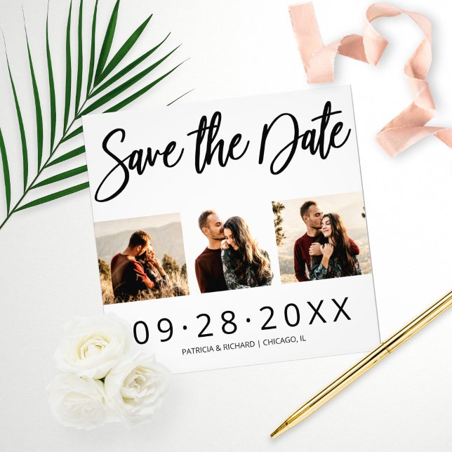 Budget Wedding Save The Date 3 Photo Collage (Creator Uploaded)