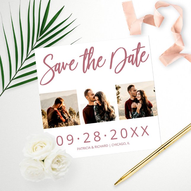 Budget Wedding Save The Date 3 Photo Collage (Creator Uploaded)