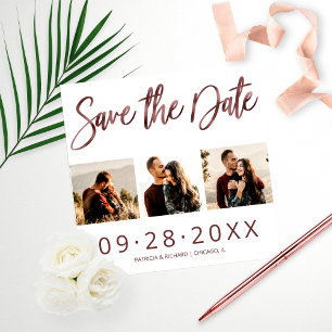 Budget Wedding Save The Date 3 Photo Collage Print