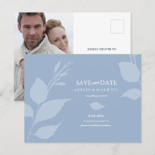 Budget Wedding Save The Date Dusty Blue Announcement Postcard
