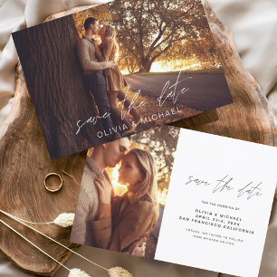 Budget Wedding Save the Date Handwritten Photo