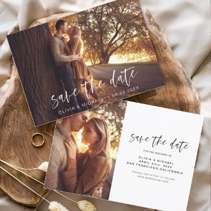 Budget Wedding Save the Date Photo Minimalist Flye Flyer